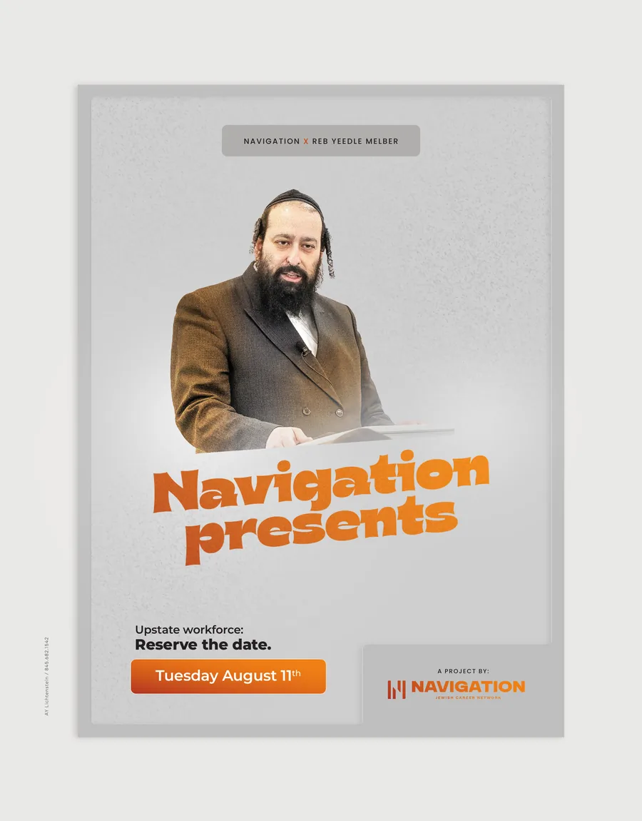 Navigation presents an evening with R’ Yeedl Melber — save the date, Tuesday 11 August